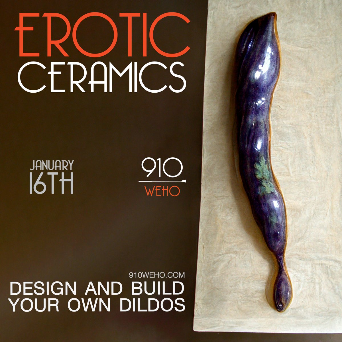 910weho's tweet image. Come to 910WeHo on Monday and join us  for an erotic ceramics class! Create your own one-of-a-kind ceramic dildo and explore your creative side eventbrite.com/e/erotic-ceram… | 
#EroticCeramics #MondayNight #CreateYourOwn