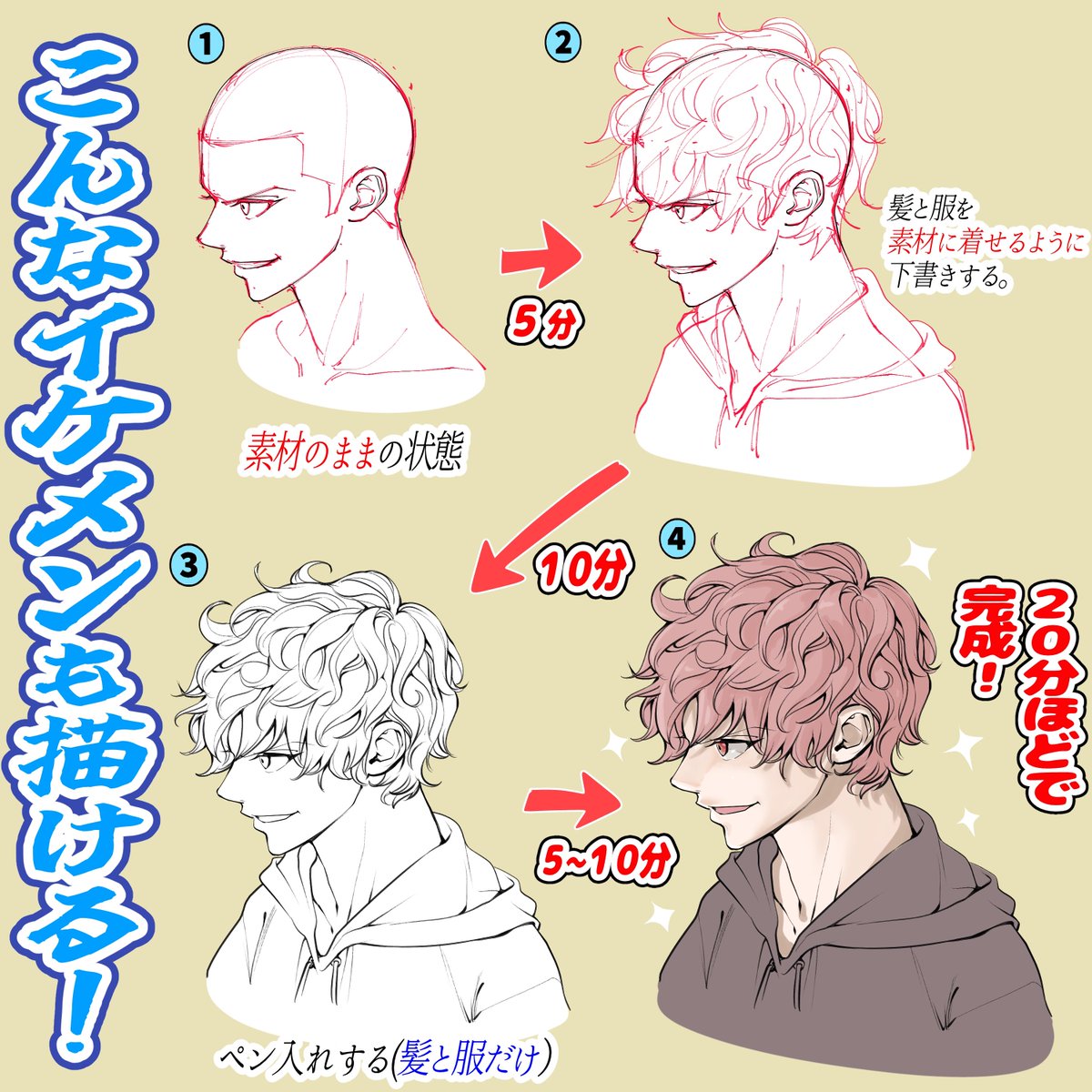 【ワイルド系お兄さん😈の顔素材】は
超便利な『顔作画アイテム』です✍️

「眼がキリッとした悪魔系👿おにいさん」が描きたい‼️

「ヤンチャ系お兄さんが描きたい」って人におすすめ✨

①商用&amp;練習利用もOK⭕️
②コピーするだけで作画時短⏰

【購入ページ】はこちら👇
https://t.co/dmcJGOx80B 