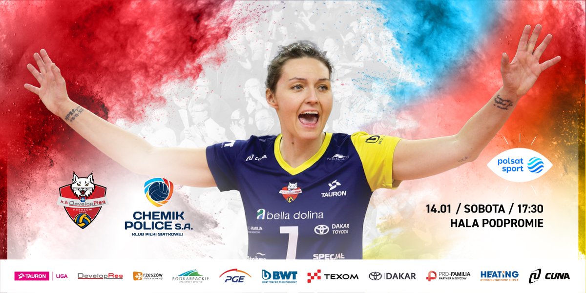 #MatchDay 🔥
11. kolejka <a href="/TAURONLiga/">TAURON Liga</a>  🏐
<a href="/KSDevelopres/">KS DevelopRes Rzeszów</a> VS <a href="/kpschemikpolice/">LOTTO Chemik Police</a>  
🗓14.01.2023
⏰17:30
🏠Hala Podpromie
🖥 <a href="/polsatsport/">Polsat Sport</a> 
🎫spm.systembiletowy.pl
___
#TeamDevelopres #GoDevelopres 
___
<a href="/miasto_rzeszow/">Rzeszów</a> <a href="/GoPodkarpackie/">Podkarpackie</a> <a href="/Grupa_PGE/">PGE Polska Grupa Energetyczna</a>
 #BWT #Texom <a href="/OlimpSport/">OlimpSportNutrition</a> <a href="/AZS_Developres/">AZS UR DevelopRes II Rzeszów</a>