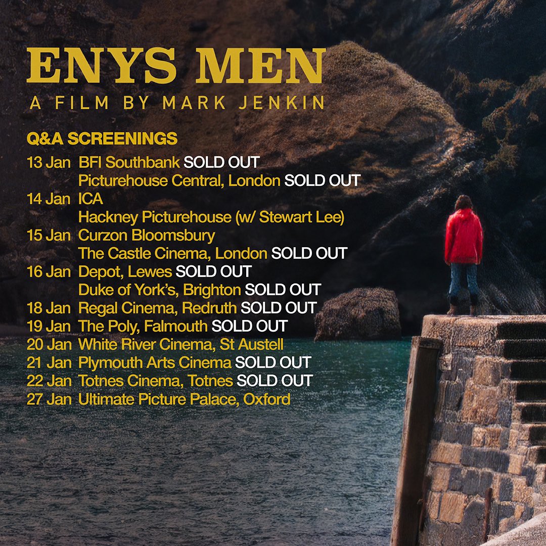 The ICA #EnysMen screening/Q&A this afternoon is now SOLD OUT but there some tickets left for tonight at @HackneyPH - STEWART LEE hosting.