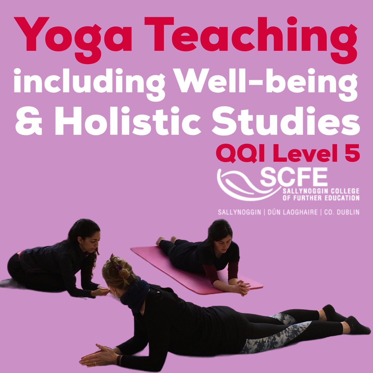 SCFEOfficial's tweet photo. Develop your practice as a #Yoga Teacher & #ComplementaryTherapist at #SallynogginCollege
#YogaTeaching including #Wellbeing & #HolisticStudies is a 1 yr
QQI Level 5, Certificate in Sports, Recreation and Exercise Studies 5M5146 🎓starting in Sept 2023
https://t.co/Rao7YtdW5R https://t.co/mKmX0tKX80