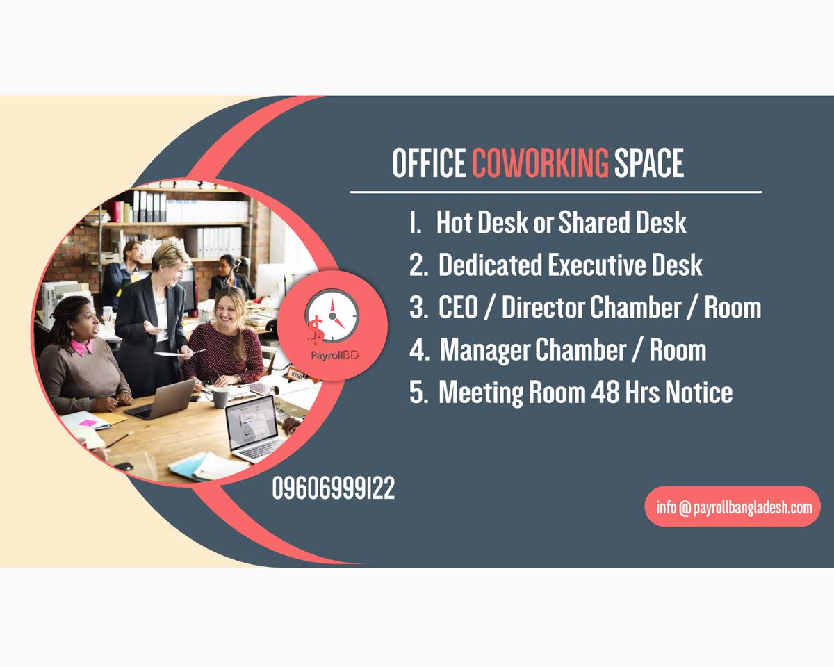 One pass gives you access to the greatest coworking spaces in Bangladesh. The era of lengthy lock-in contracts has passed. Welcoming more adaptability, freedom, and choice.#managementservices #coworkingspaces 
Check our service https://www.payrollbangladesh.