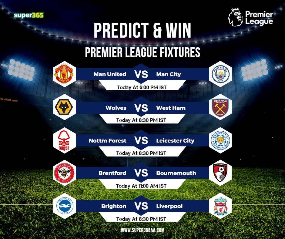 super3652's tweet photo. Take advantage of the football matches predict and win amazing rewards with Super365.

Get bonus to play online: https://t.co/PsHXcSUpCd 

#ManchesterUnited #ManCity #Wolves #westham  #nottinghamforest #LeicesterCity #BrentfordFC #bournemouth #brighton #Liverpool #PremierLeague https://t.co/vRN33ARVWu