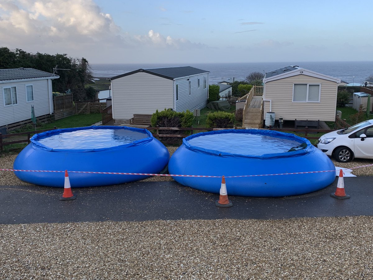 StAudriesBay's tweet photo. Busy getting ready for the season fitting a new swimming pool liner (without wasting any water!) 🏊🏻‍♀️ 💦😊 @wcresorts #staudriesbay #holiday #swimming https://t.co/bnIHR8rlwz