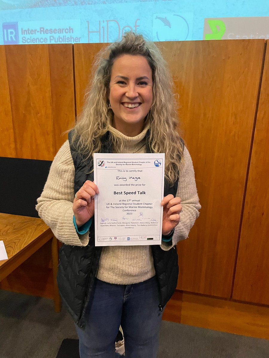 UKIRSC_SMM's tweet photo. Taking home the prize for best speed talk at #UKIRSC23 is @emilyhague 🎉
Emily wins a winter survey with @HWDT_org 🐋⛵️ thank you to #HWDT for providing our winner with such a fantastic opportunity! https://t.co/haqvcEJ2iQ