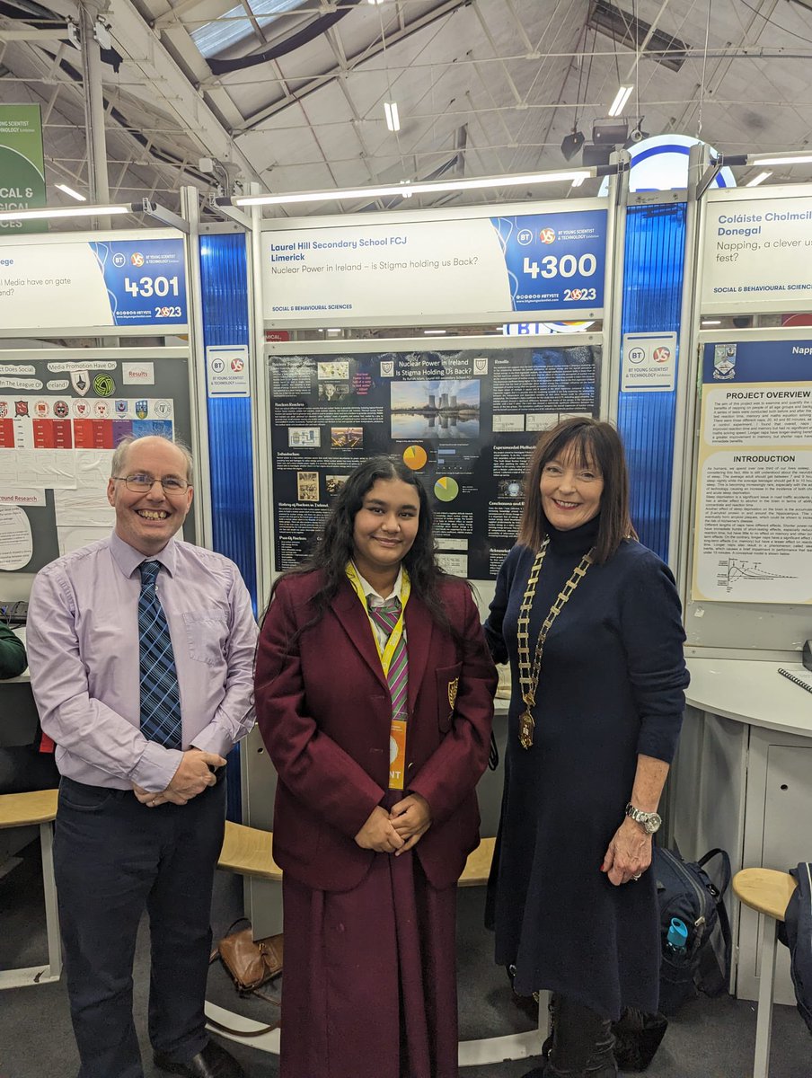Congratulations to Rafiah Islam who won 3rd Individual Project at the BT Young Scientist yesterday, for her project "Nuclear Power in Ireland - is Stigma holding us back?" 

Well done to Rafiah and her teacher Ms Frawley for all their hard work 👏🏼 #WomenInSTEM