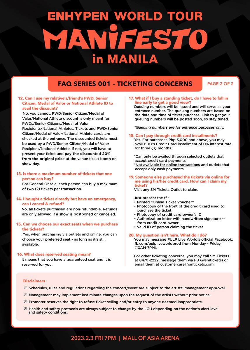 pulpliveworld's tweet photo. You asked for it, ENHYPEN delivered! #MANIFESTO_IN_MANILA Day 3 is happening, and to prep you all for the ticketing this January 15, 12NN, we’ve prepared these guides just for you. https://t.co/QnvKKgrhdy