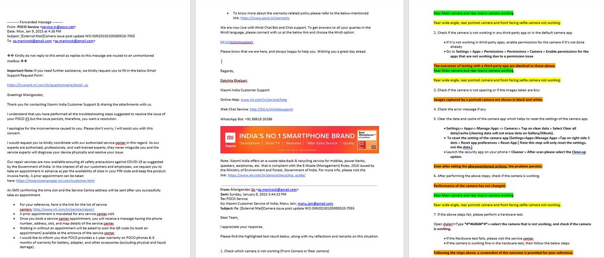 spmanigandan94's tweet image. My front camera, rear wide camera, and rear portrait camera are no longer functional due to the MIUI security patch update issue. Email escalated already, but that was useless. #pocoX3

#POCOupdateissue  #TrustBroken
@jain_nu @XiaomiIndia @POCOGlobal @IndiaPOCO @Xiaomi  @leijun