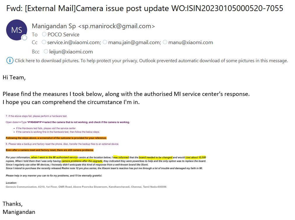spmanigandan94's tweet image. My front camera, rear wide camera, and rear portrait camera are no longer functional due to the MIUI security patch update issue. Email escalated already, but that was useless. #pocoX3

#POCOupdateissue  #TrustBroken
@jain_nu @XiaomiIndia @POCOGlobal @IndiaPOCO @Xiaomi  @leijun