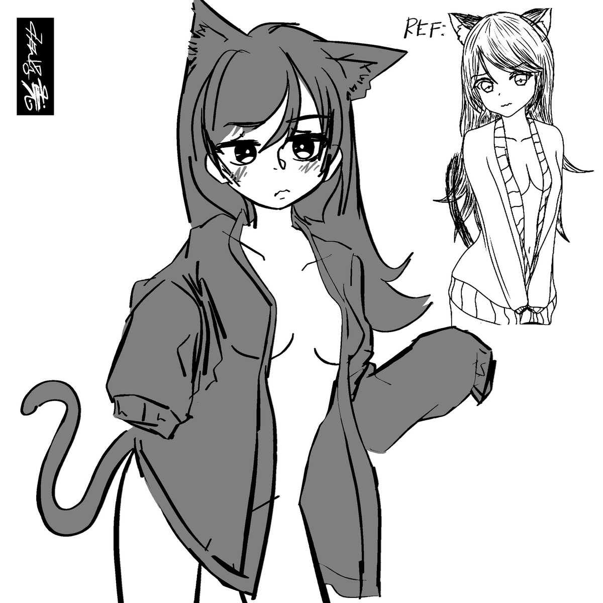 DenDenAlien's tweet photo. #drawing #sketch #art #DDENillust Drawing. (Ref from friend) @catsmafu https://t.co/Taz9CowAiZ
