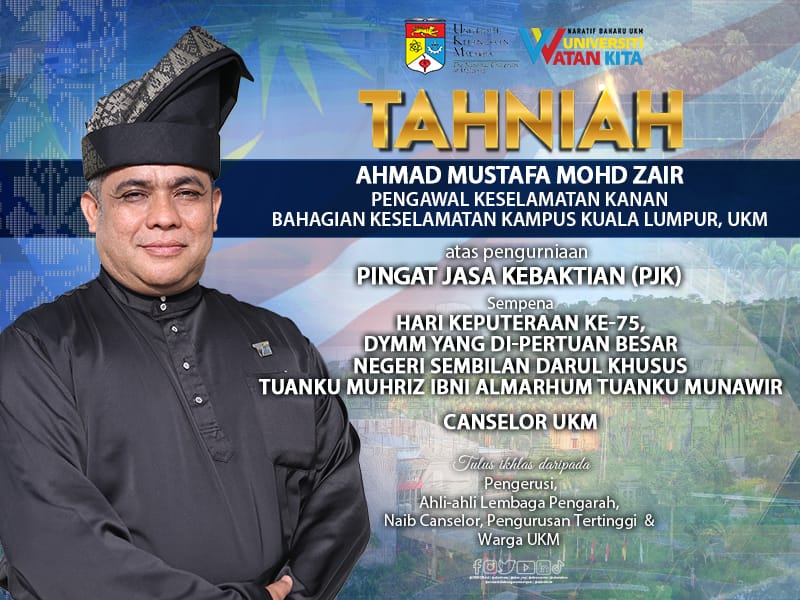 ukm_my's tweet photo. Semoga dengan pengurniaan darjah kebesaran ini dapat menyuntik semangat semua penerima untuk terus cemerlang dan menabur bakti kepada universiti yang disayangi.
Album https://t.co/255LCpZMZm
#HariKeputeraanDYMM #DBNS #DNS #ANS #PKL #PJK #UniversitiWatanKita #UKM #UKMSharing https://t.co/goJkLmiCKc