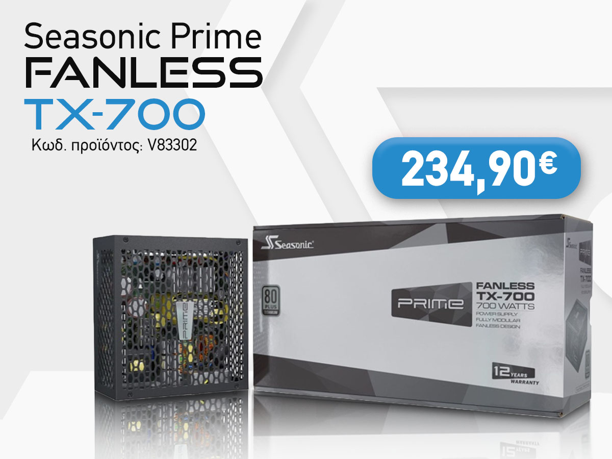 egate_gr's tweet photo. ⚡ Seasonic Prime Fanless TX Series 700W⚡

💥 80+ Titanium Fully Modular
💥 True Fanless Design
💥 12 Years Warranty

ΑΜΕΣΑ ΔΙΑΘΕΣΙΜΟ

🏃💨 Πρόλαβε το τώρα εδώ 👉 https://t.co/iTA3svnQqV https://t.co/Wo4W9fc280