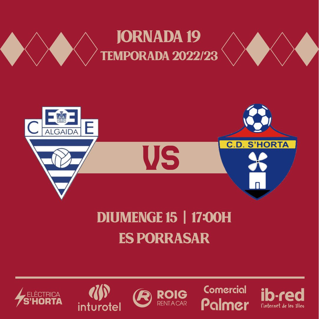PARTIT D'ALTURA DINS ALGAIDA

⚽ Demà visitam el <a href="/cealgaida/">C E Algaida</a>, equip que es troba a la tercera posició de la clasificació

💪🏼 Volem continuar la bona ratxa de 4 partits sense perdre!

#TotAlVermell♦️