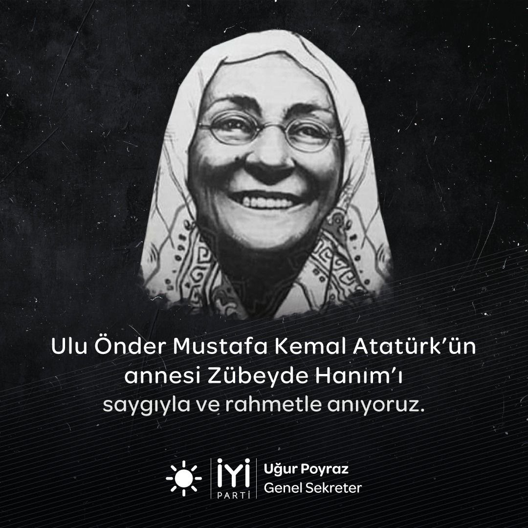 Cumhuriyetimizin kurucusu Gazi Mustafa Kemal Atatürk’ün değerli annesi #ZübeydeHanım’ı vefatının 100’üncü yıl dönümünde rahmet, minnet ve saygıyla anıyoruz.