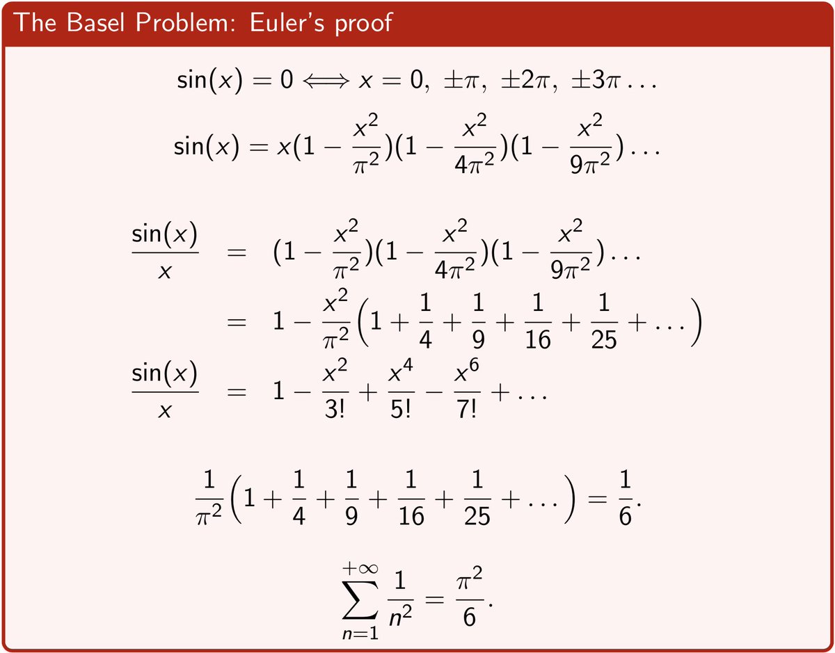 Euler's Proof Of Basel Problem