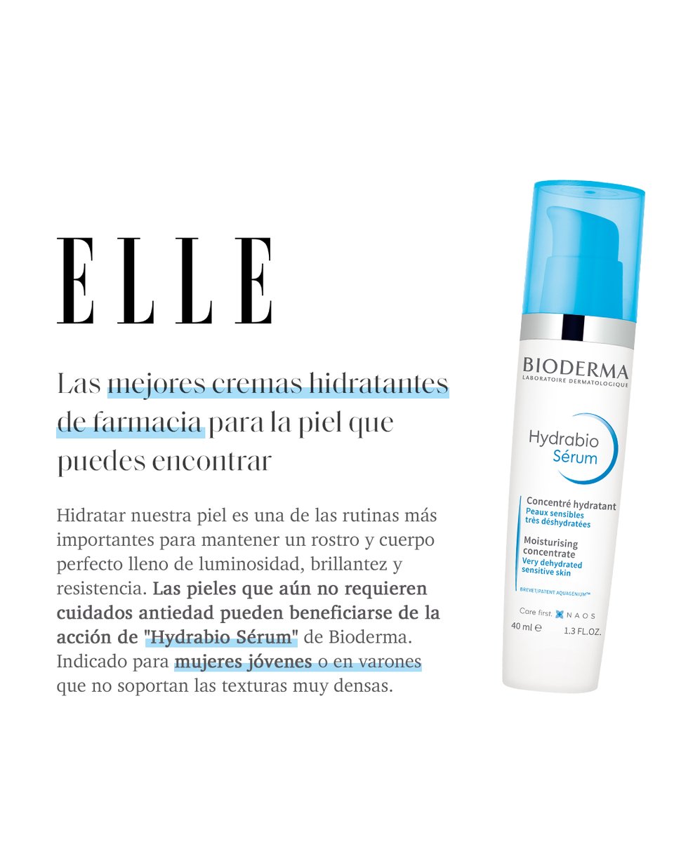 ¿Piel deshidratada? 💧 #HydrabioSérum será tu mejor aliado para devolverle esa hidratación a tu rostro que necesitas. No te lo contamos nosotros, te lo cuenta <a href="/elle_es/">ELLE España</a> 📲 Si buscas una textura suave es ¡perfecto para ti! 🌟

#BiodermaEspaña #Hydrabio #PielSeca