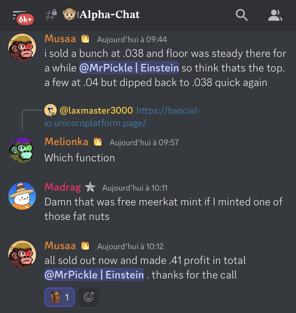 We are not sleeping in <a href="/Mighty_Meerkats/">Mighty Meerkats</a> discord, WE ARE PRINTING LITERALLY.

Another win today thanks to <a href="/Mighty_Meerkats/">Mighty Meerkats</a> 
.41 eth in a couple hours

You can still mint meerkats for .025 btw 🚀