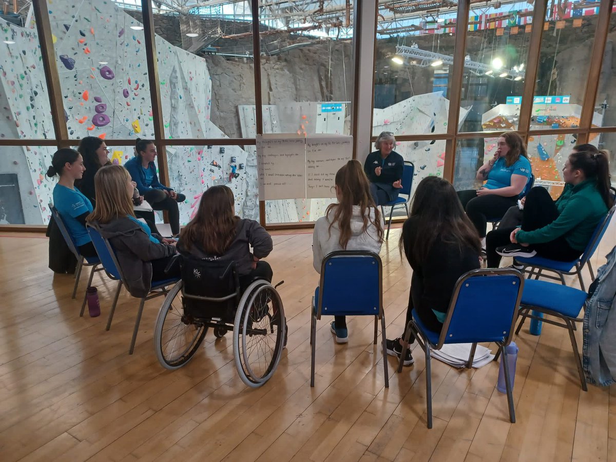 hazelyst's tweet photo. Thanks #fitforgirls a great end to the first full working week. Thanks for your energy, laughs and reflections… and of course your encouragement at climbing 🧗‍♀️ Looking forward to the year ahead @sportscotland @YouthSportTrust @michellelivi @carolhawman @Ed_Leisure our hosts 🤩 https://t.co/FKqrwdKJva