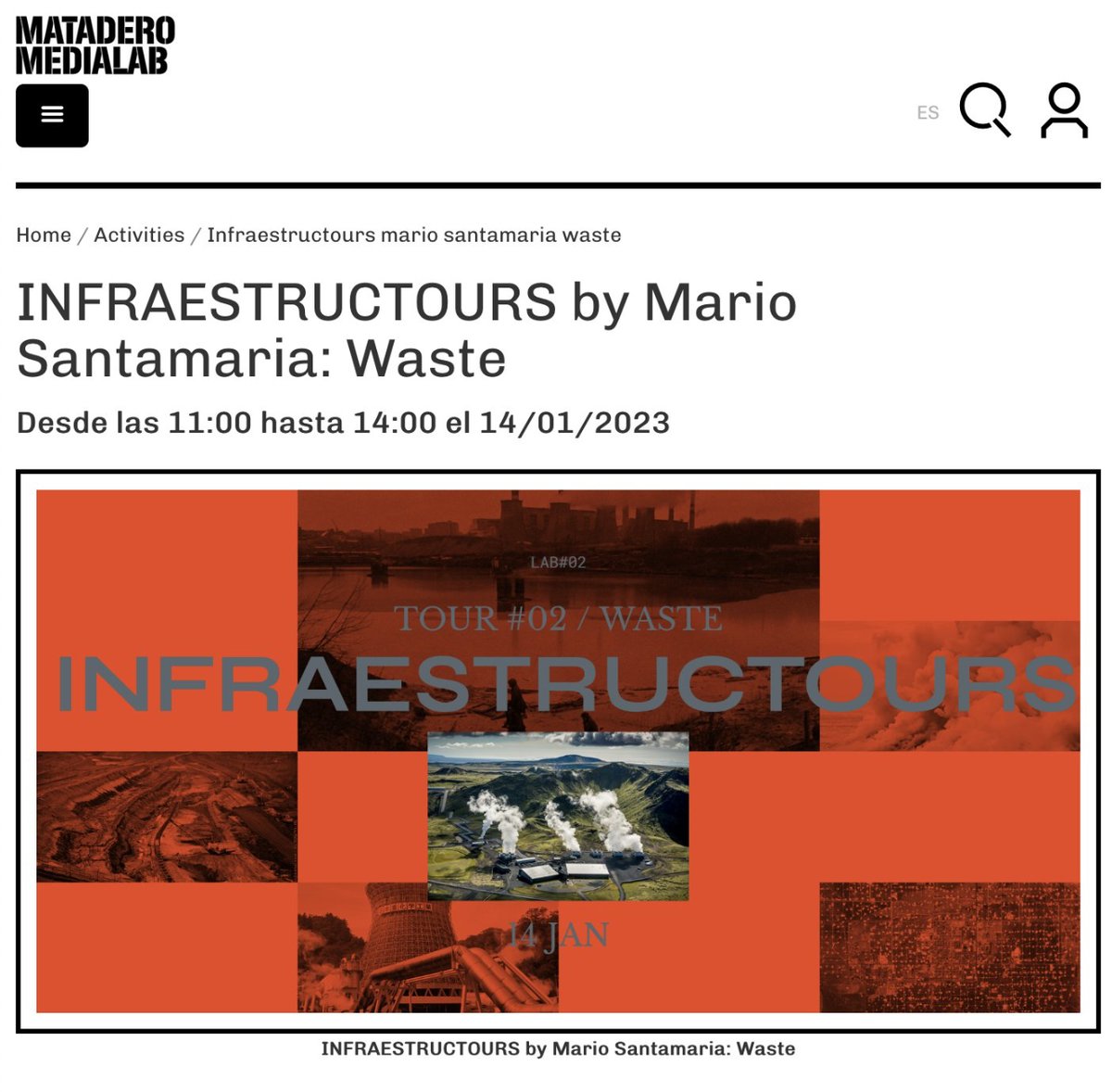 mataderomadrid's tweet photo. 🗑️El tour waste forma parte de segunda edición de Infraestructours del #LAB02 de @medialabMM en #MataderoMadrid. Junto a @m_msanta y @laplebeya_ hoy se desarrolla una visita guiada por infraestructuras de residuos de la ciudad de Madrid🔻
https://t.co/TLaGtg3s88 https://t.co/3tEjcC8vWg