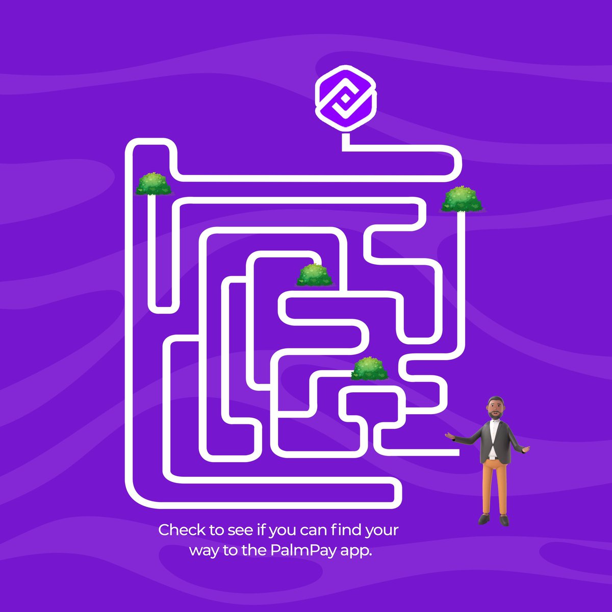 palmpay_ng's tweet photo. Wheeew! 😩
This is Wayne, he needs to get to the #PalmPay logo, can you help him find his way?

No do wuru-wuru to the answer oh! Oya try it let’s see. https://t.co/OENr2XvX0g