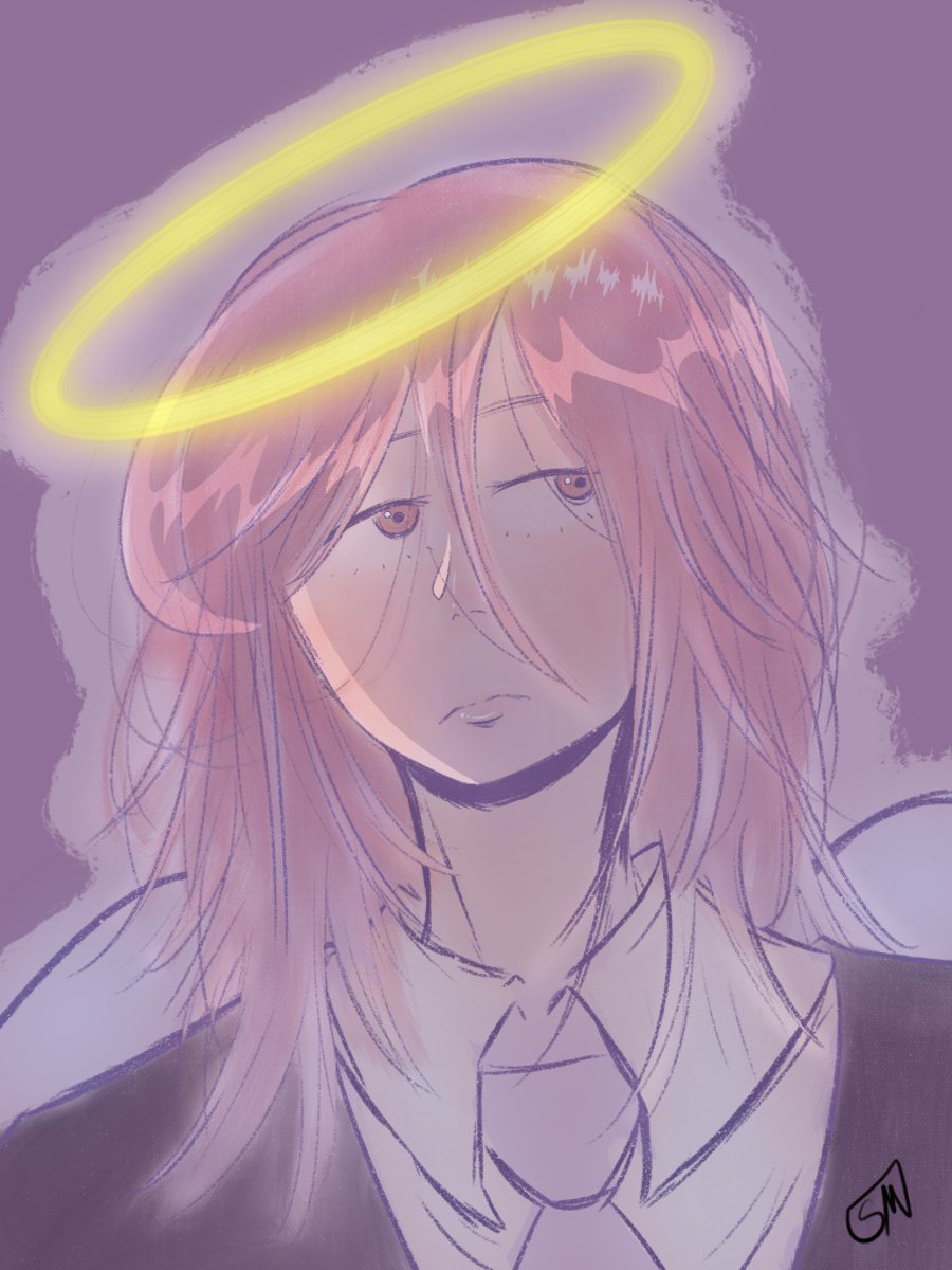 cloudpuff1's tweet photo. He’s fun to draw also my new motivation to read more Chainsaw Man #chainsawmanfanart #chainsawman #anime #AnimeArt #manga #fanart #angel https://t.co/aBB4teAJP8