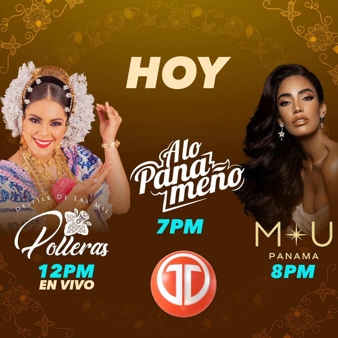 Telemetro's tweet photo. Sábado de donaire, esplendor, tradición y belleza desde la 12MD 📺 🇵🇦 👑 ¡No te lo pierdas! #MilPollerasTM #MissUniverso #MissUniverse https://t.co/wrvXmuB37x