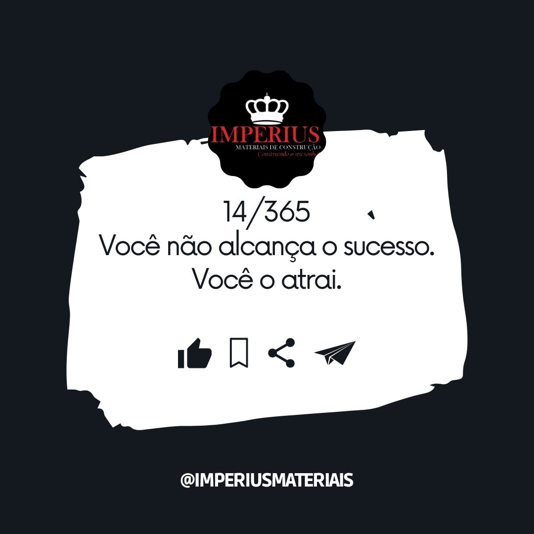 Imperiusconst's tweet photo. 14/365
Você não alcança o sucesso. Você o atrai.
#motivação #frase #2023 #motivacional #negócios #negócio #materiais #depósito https://t.co/aoGOr167ru