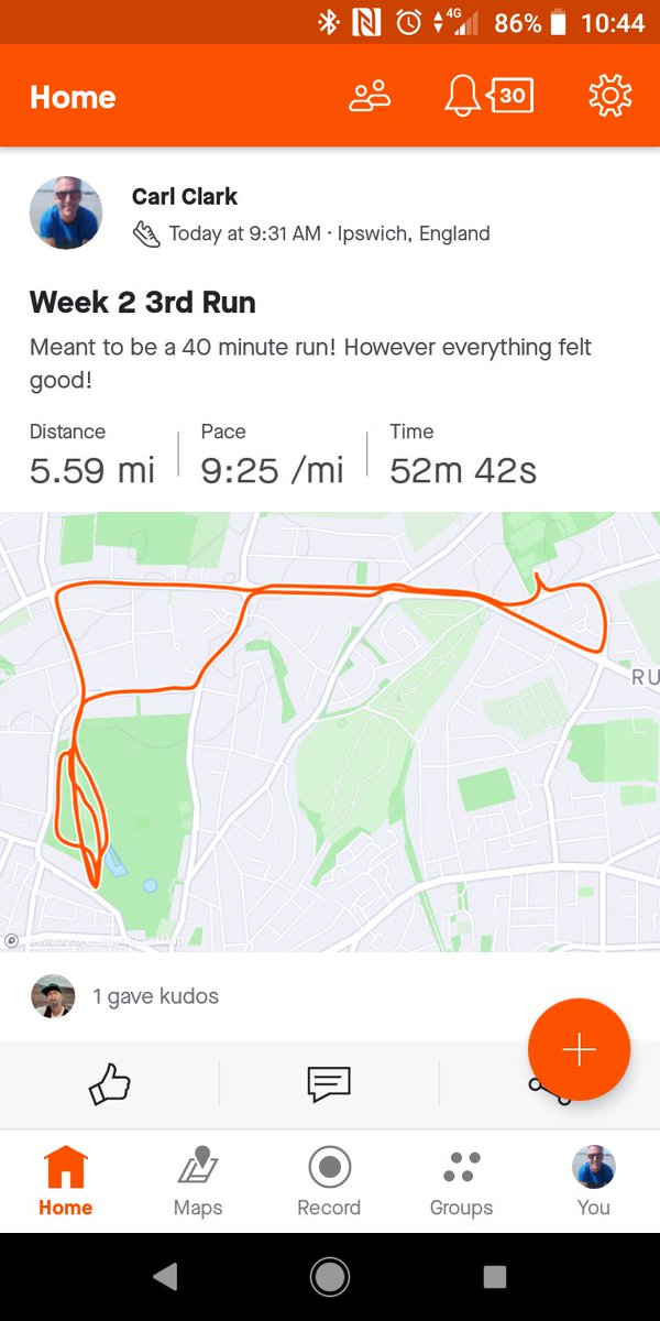 carlclark52's tweet photo. @TeachersRunClub @parkrunUK @parkrun Second week of training for @LondonMarathon Virtual in aid of @PAPYRUS_Charity. All going well so far! Another run tomorrow. 😁 #runchat #runningdads #teachersthatrun #historyteachersrunningclub https://t.co/178nPOILM0