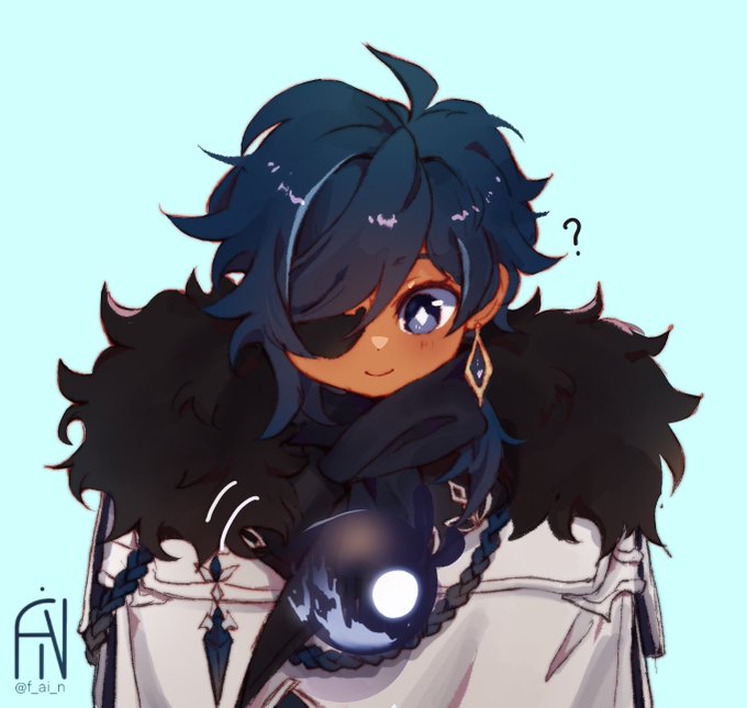 One eyed-(Fatui Adopt Kaeya AU) Listen. I color things once every uh. Year. It's new years. Here's a colored bb Kaeya haha 