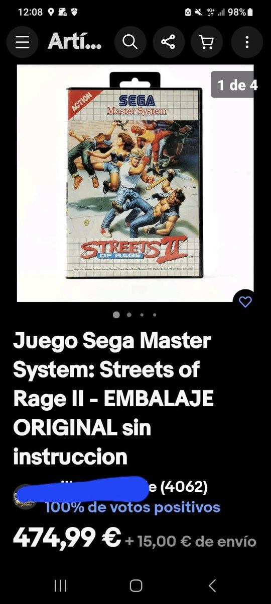 esRetrogamers's tweet photo. Streets of Rage II cumple treinta años! Para celebrarlo os propongo que os hagáis con esta suculenta copia del juego de más de 400 Euros. Porque como dice #Shakira, ahora facturas! ;D
#Ironía #Ebay #Sobradisimo https://t.co/E1b9QJQ4Uo