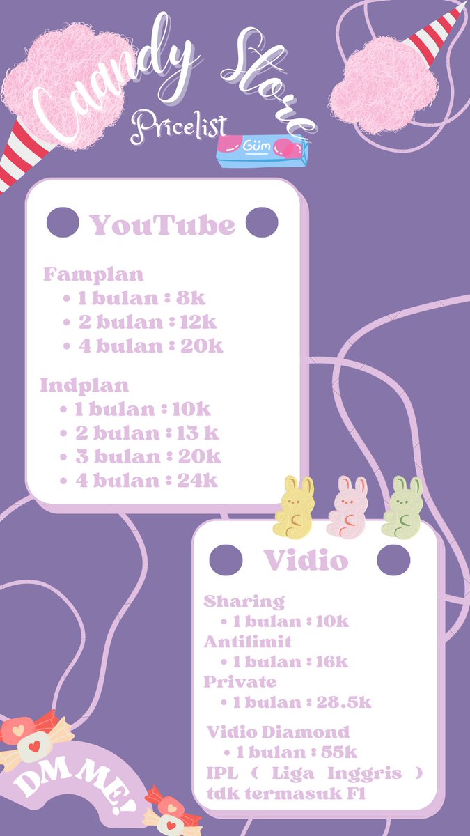 purpleecan's tweet photo. 🍧🎀 𝐹𝒾𝓃𝒶𝓁𝓁𝓎 💞𝓅𝑒𝓃𝓈 𝒞𝒶𝒶𝓃𝒹𝓎 𝒮𝓉🍬𝓇𝑒🎀🍧
🍿• NETFLIX •🍿
🌈And all app premium!!✨️

👑Trusted ✅️
👑Full garansi ✅️
👑And testimonials ✅️

💳 :  BCA, Spay , Gopay, Qris
☎️ : https://t.co/PimBRtbMTr 

#zonauang #zonajajan #zonaba https://t.co/pmxYbRhosu
