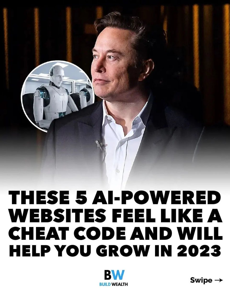 MindWisdomMoney's tweet image. 2023 is the year of AI. 

From automation to analytics, AI is slowly entering every industry.

These 5 Ai Powered websites will help you get ahead of the game in 2023: