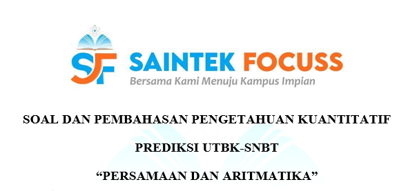 SaintekFocuss's tweet image. [PEMBAHASAN SOAL]

Prediksi UTBK-SNBT 2023

(A THREAD)

Substest       : Pengetahuan Kuantitatif 
Materi           : Persamaan dan Aritmatika

-Jangan lupa berbagi dengan Retweet ya😇-
