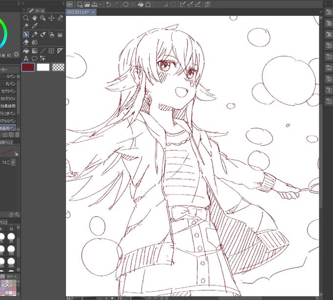 タイムラプス、オンにして描き始めた。
自分の制作過程が観たすぎる 