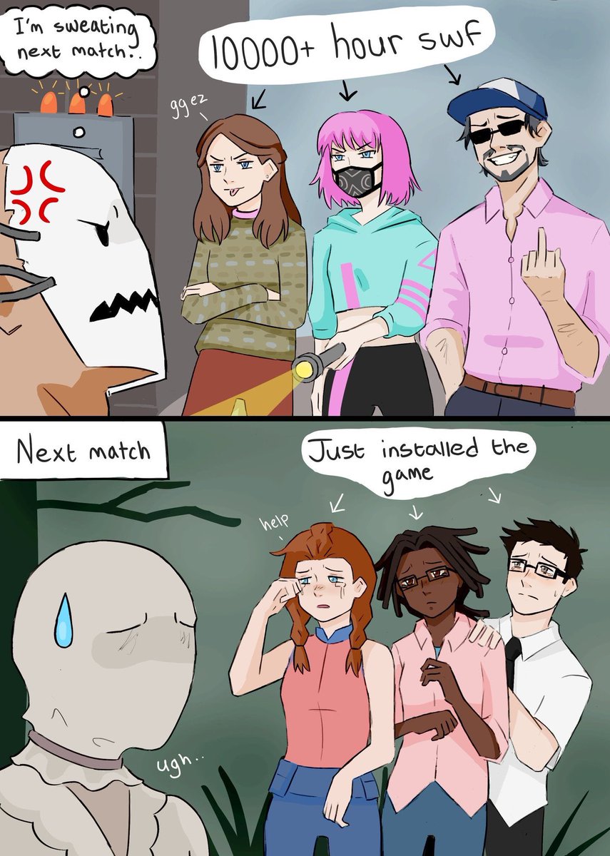HorrorKen's tweet photo. Reality of matchmaking 😅

#DbD #DeadbyDaylight https://t.co/3l0ARTVJ3B