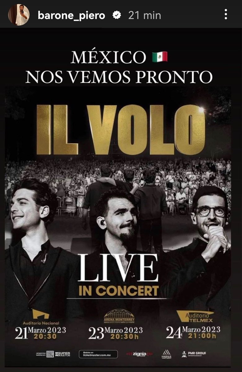 ¡Es oficial #IlVolo regresa a México!
Se presentarán en la Ciudad de México, Guadalajara y Monterrey.