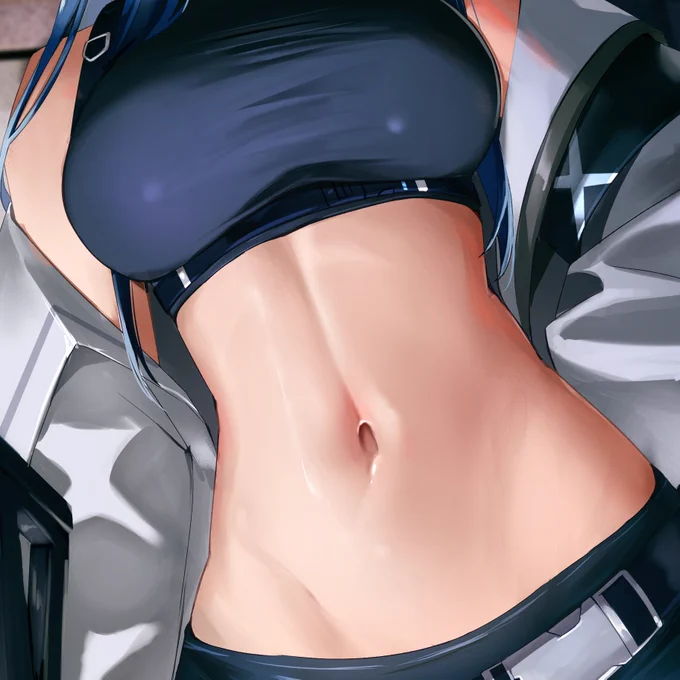 錠前サオリお腹塗るの楽しいですね#ブルアカ 