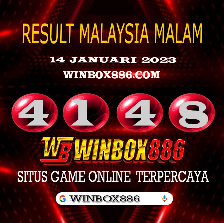 winbox886's tweet photo. RESULT MALAYSIA MALAM  || 14 JANUARI 2023
NO KELUAR : 4148
-
Selamat Bagi yg Jackpot💥
• WhatsApp +62 821-9349-7142
*Salam JP WINBOX886*
#winbox886 #resultmalaysia #resultangka #togelonline #resultsmalaysiasiang #keluarantogel #pasarantogel  #togelonline https://t.co/kBRozVpT6c