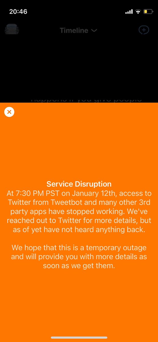 noelsanchez's tweet photo. Parece que se ha roto Twitter para 3rd parties. ¿Para siempre? https://t.co/QXr5OqWxNc