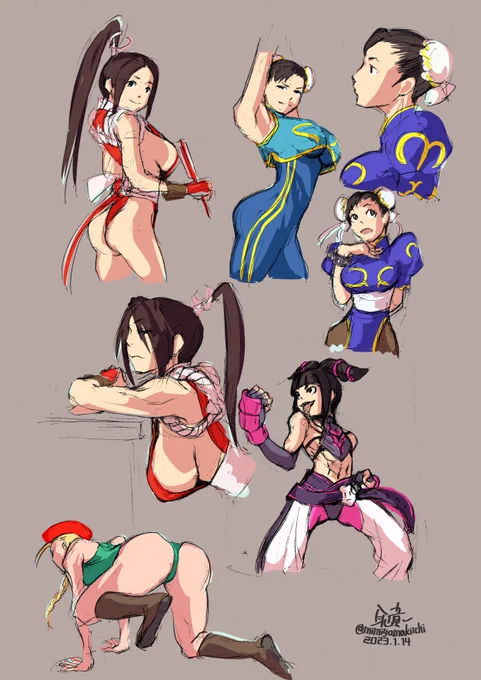 この前投稿したジュリの下描きが結構小さかったのでコピー用紙の空いたスペースに落描き。そして軽く着色。 