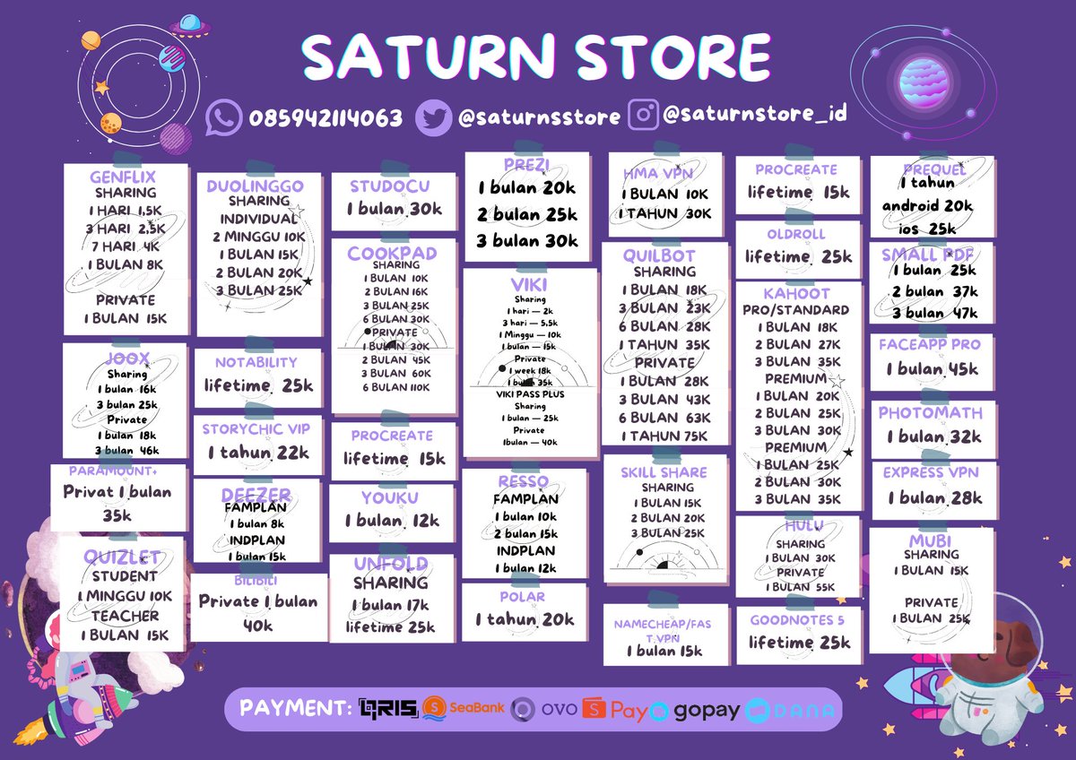 saturnsstore's tweet photo. Helloo everyone 🦋 Saturn store is here for you, if you need premium app, unlock file, zoom, verif/nokos, lysn bubble, tiket dufan, game needs, sosmed needs, trade saldo, coin line/webtoon, pulsa/kuota &amp;&amp; token listrik please contact saturn store on wa or dm 🪐 https://t.co/BFulD38SgD
