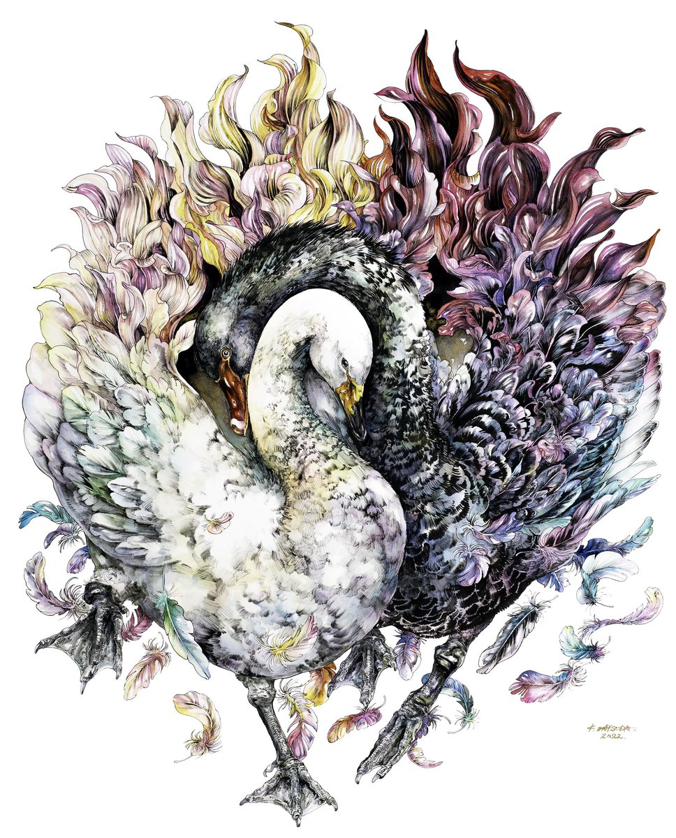 「元絵元々派手なんだけど彩度上げてからみると落ち着いたお二人に見える 」|Keso Artのイラスト