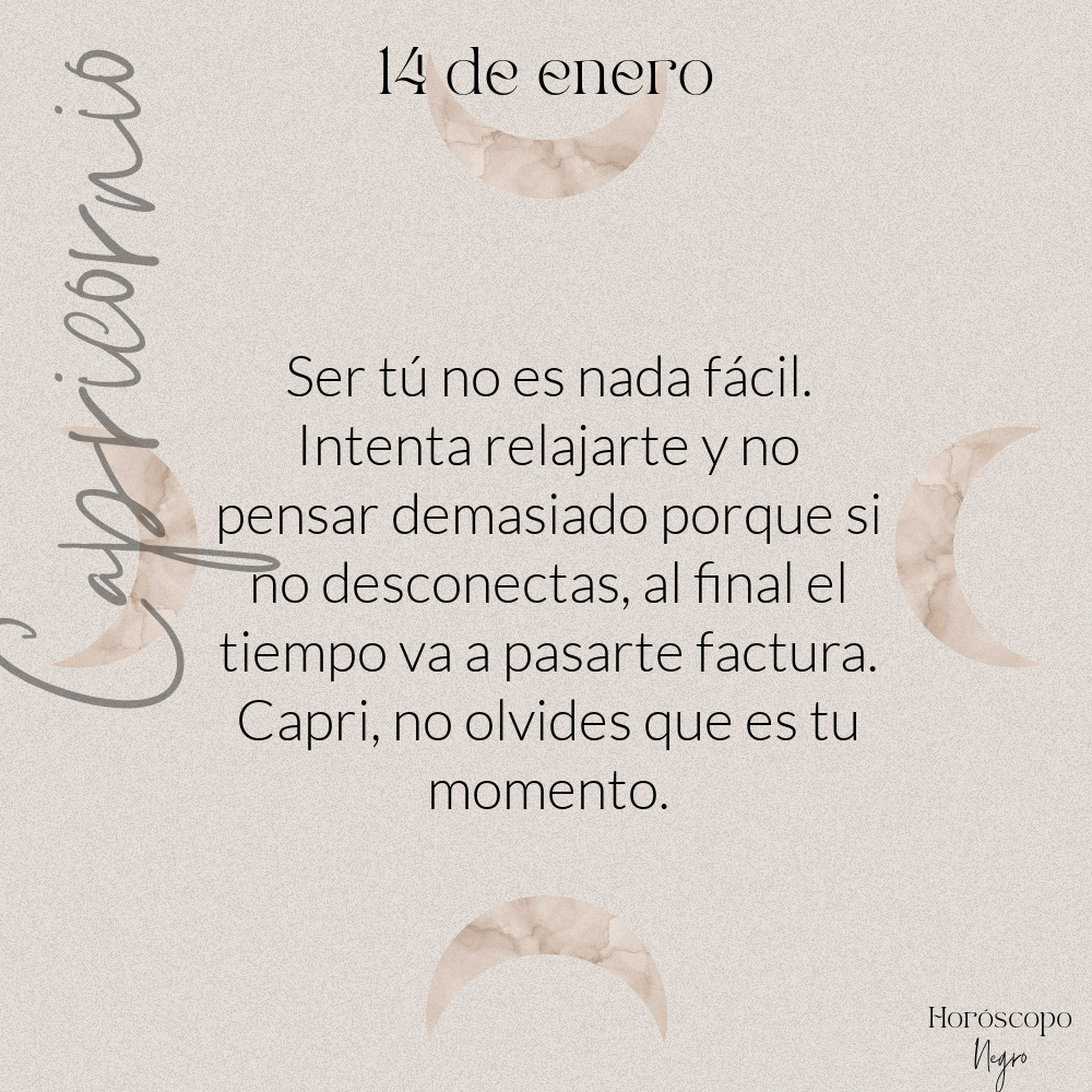 El horóscopo diario del 14 de enero para Capricornio 🔮♑ #horoscoponegro #horoscopodiario
