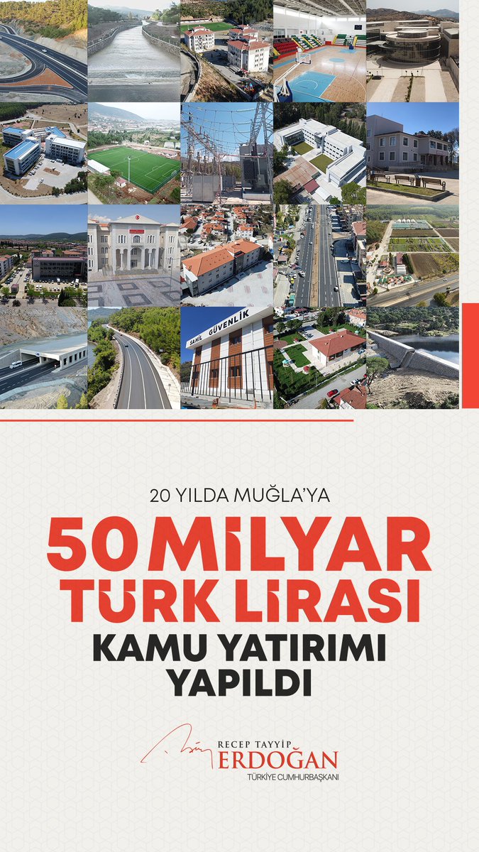 İktidara geldiğimiz günden bugüne Muğla’ya toplam 50 milyar lira tutarında kamu yatırımı yaptık.

Kendimiz ve evlatlarımız için inşa etmekte kararlı olduğumuz güvenli, huzurlu, müreffeh Türkiye yolunda gece gündüz çalışmayı sürdüreceğiz.