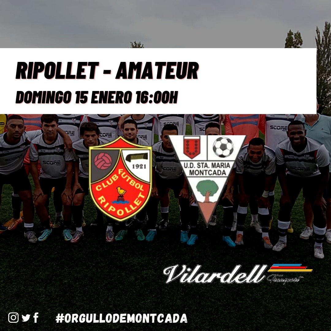 ¡Esta semana SE VIENE DERBI!

Nos vemos el domingo, <a href="/RipolletCF/">CF Ripollet</a> 😜

#orgullodeMontcada
