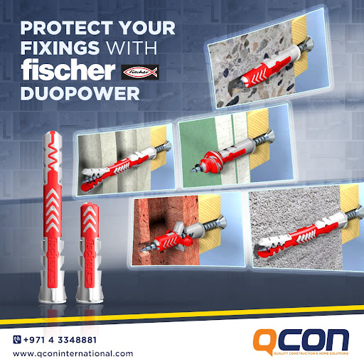 QCONWorld's tweet photo. DUOPOWER from #fischer is intelligent plug technology at its finest! The plugs have a self-activation function that is triggered depending on the substrate. It expands in solid building materials and folds or knots in hollow materials.  To shop visit #QCON today. https://t.co/WsaoWdX2JY