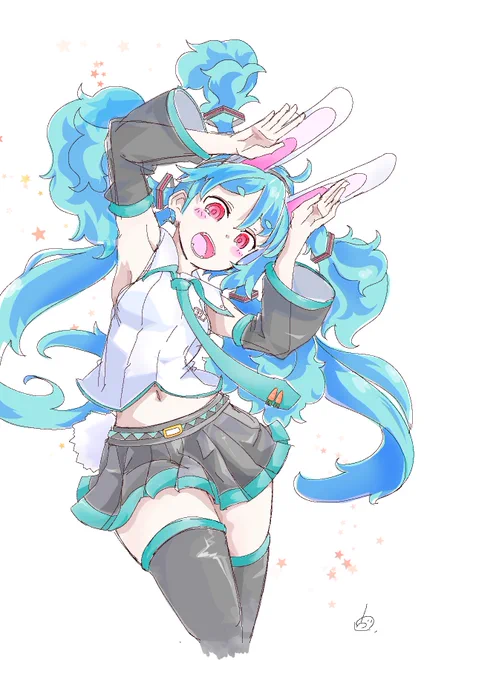 バズったついでに…指描きでミクとかボカロのイラスト描いてるので良かったら見てやってください( 'ω'  ) 