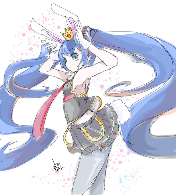 バズったついでに…指描きでミクとかボカロのイラスト描いてるので良かったら見てやってください( 'ω'  ) 