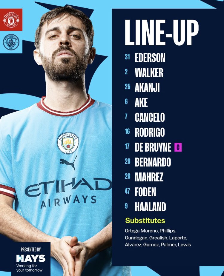 Tudo_do_Fut's tweet image. AS ESCALAÇÕES PARA O DERBY DE MANCHESTER!

Confira o XI inicial do jogaço de hoje!

#MUNMCI
