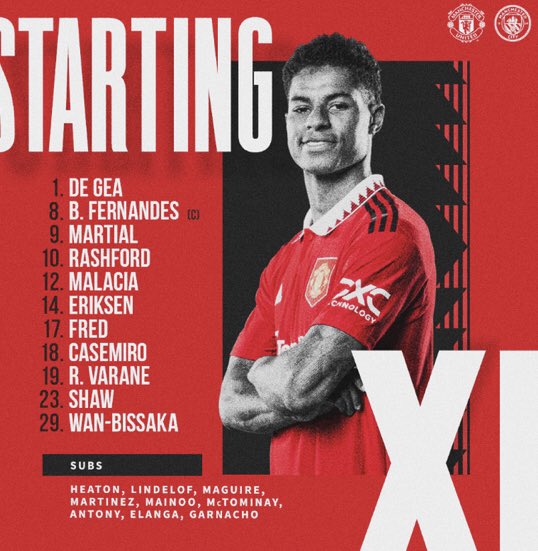 Tudo_do_Fut's tweet image. AS ESCALAÇÕES PARA O DERBY DE MANCHESTER!

Confira o XI inicial do jogaço de hoje!

#MUNMCI